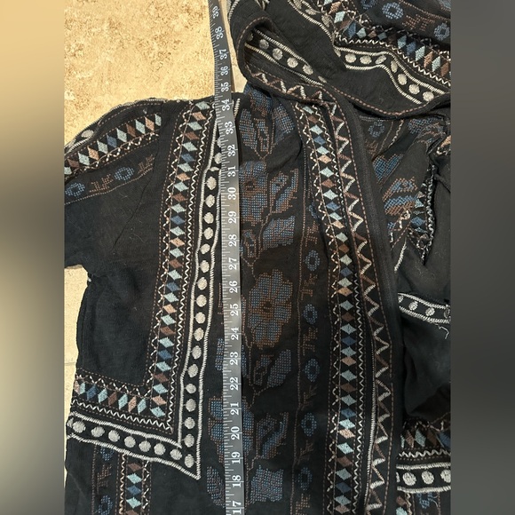 BIYA π Johnny Was Long Hoodie Sweater Jacket - Picture 5 of 7